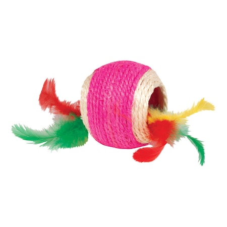 Kylies Kylies Brights Assorted Jute Ball with Feather Cat Toy Large 1 pk IDC10186